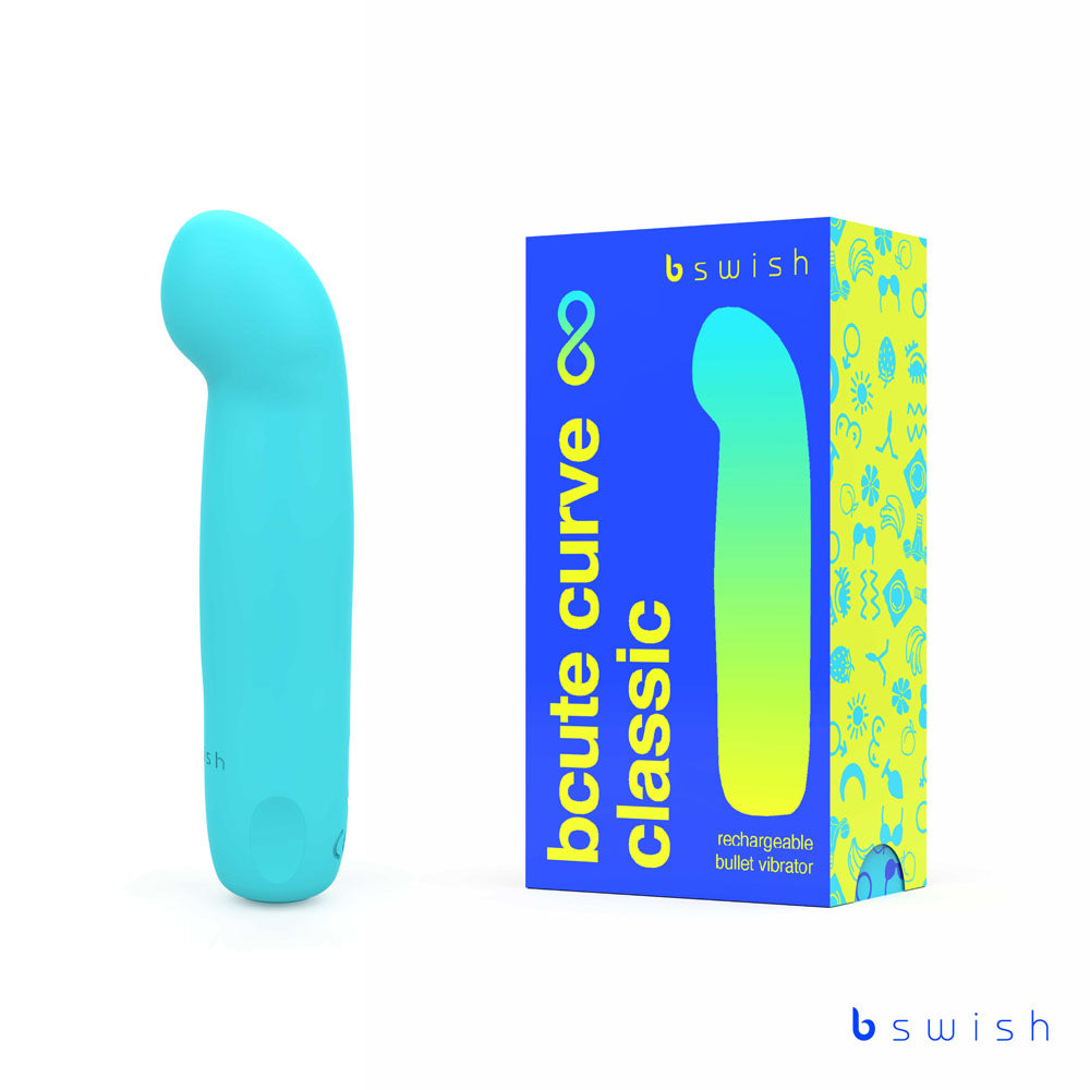 Bcute Curve Infinite Classic - Electric Blue - Blue 10 cm USB Rechargeable Vibrator - Just for you desires