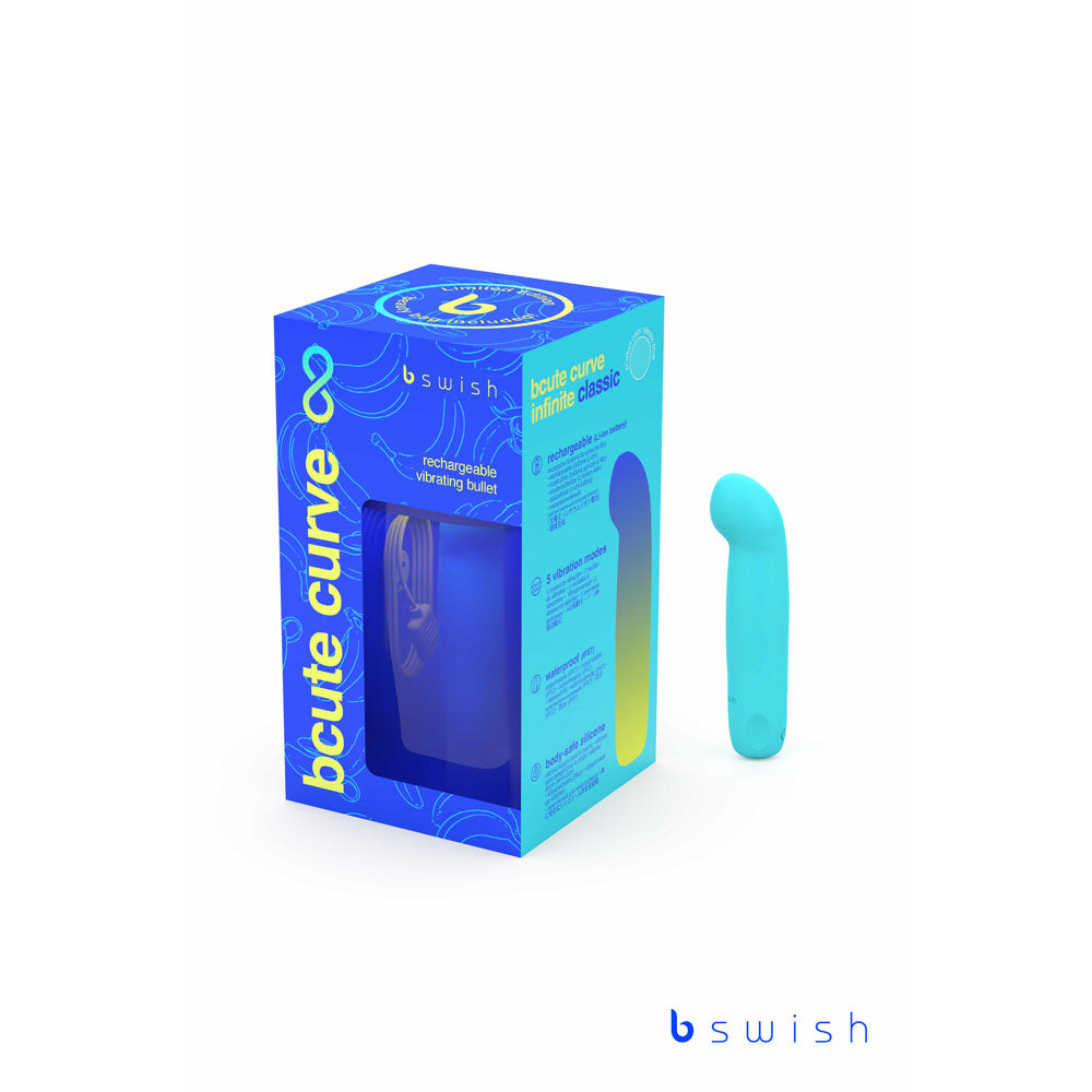 Bcute Curve Infinite Classic Limited Edition - Electric Blue - Electric Blue 10 cm USB Rechargeable Vibrator with Limited Edition Storage Case - Just for you desires