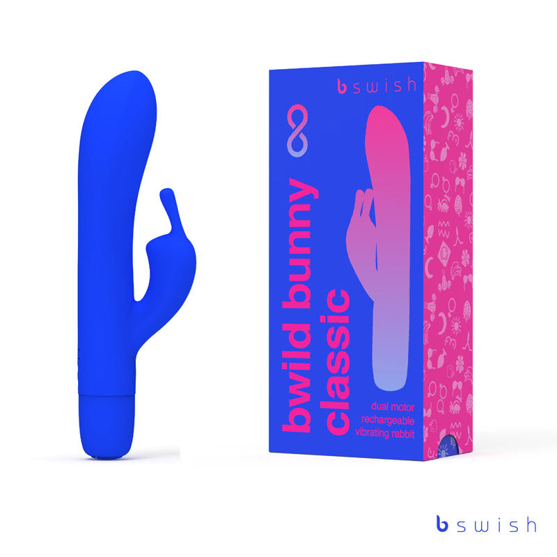 Bwild Classic Bunny Infinite - Pacific Blue - Pacific Blue 15.2 cm USB Rechargeable Rabbit Vibrator - Just for you desires