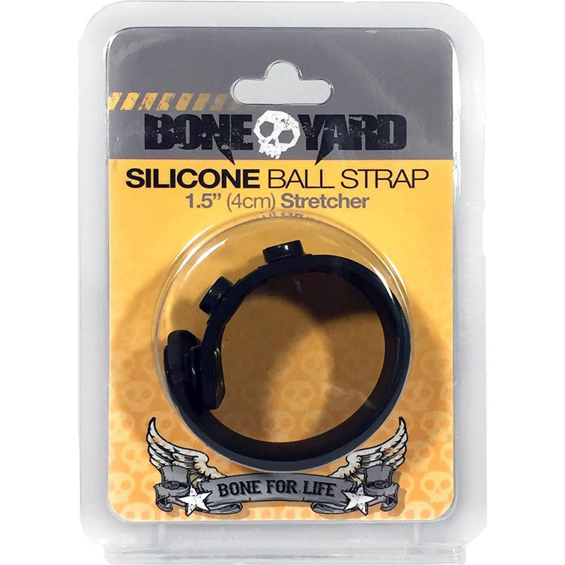 Boneyard Silicone Ball Strap Black - Black 3-Snap 4 cm Adjustable Ball Stretcher Ring - Just for you desires