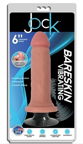 Jock 6" Bareskin Vibrating Dong No Balls Vanilla - Just for you desires