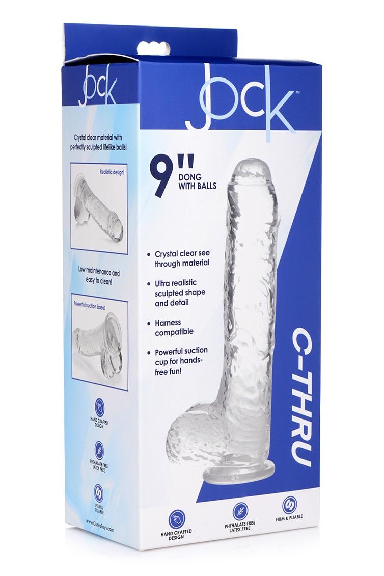 Jock C Thru 9" Clear With Balls - Just for you desires