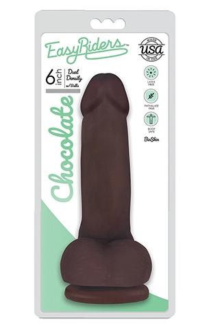 Easy Riders 6" Slim Bioskin Dong With Balls Chocol - Just for you desires