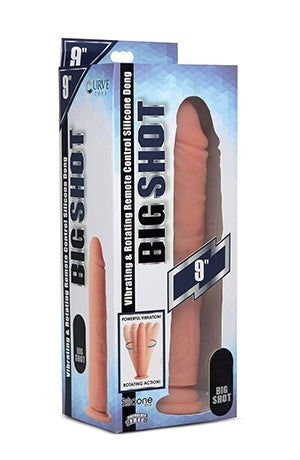 Big Shot 9" Rotating Rechargeable Liquid Silicone Dong Without Balls - Just for you desires