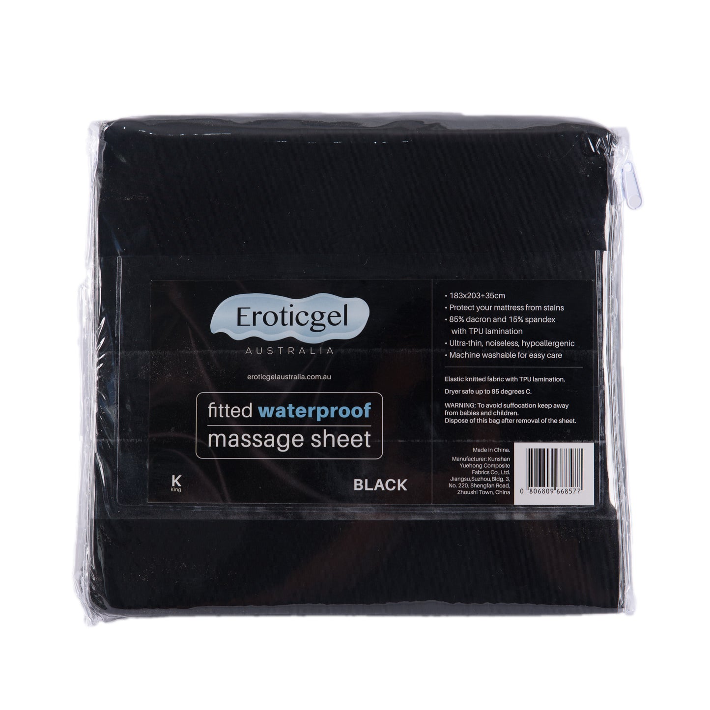 Black Waterproof Fitted Sheet KING - Just for you desires