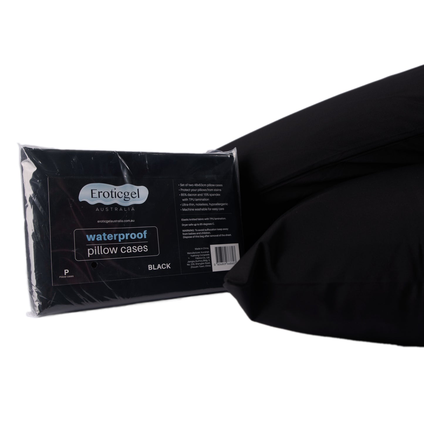 Black Waterproof Fitted pillow case (2pc) - Just for you desires