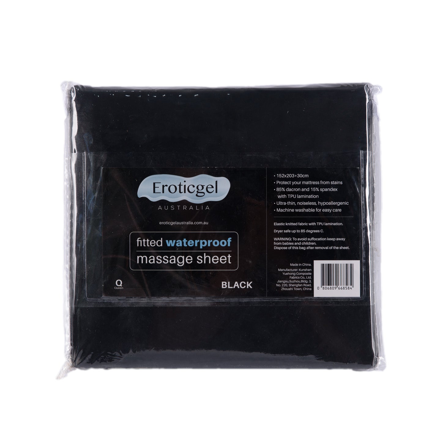 Black Waterproof Fitted Sheet SINGLE - Just for you desires