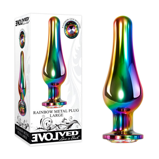 Evolved Rainbow Metal Plug - Large - Just for you desires