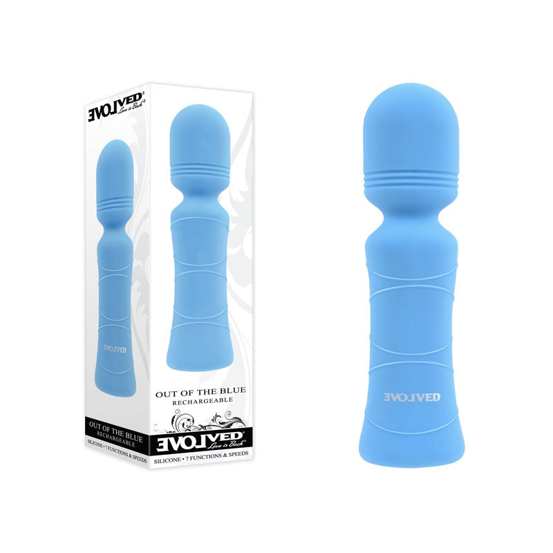 Evolved Out Of The Blue - Blue 10.5 cm USB Rechargeable Mini Massager Wand - Just for you desires