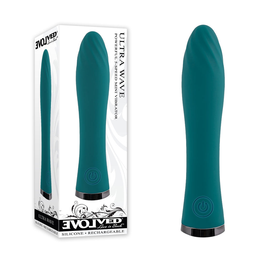 Evolved ULTRA WAVE - Blue 13 cm USB Rechargeable Mini Vibrator - Just for you desires