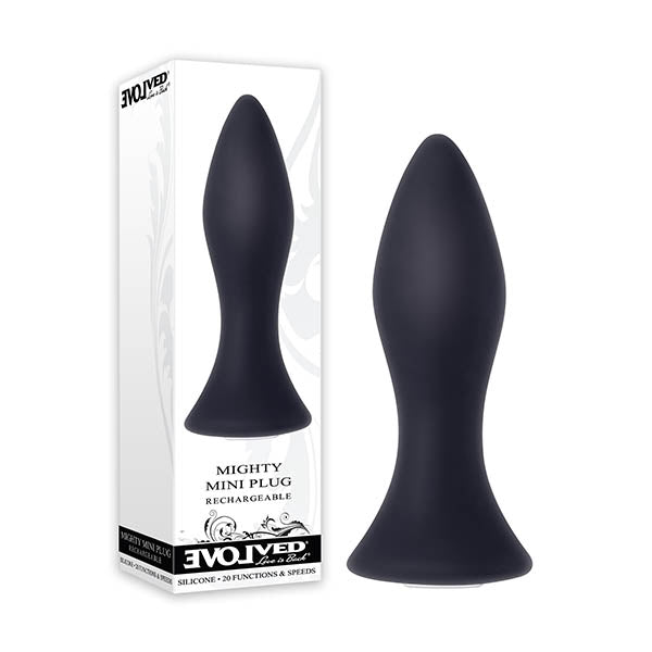 Evolved Mighty Mini Plug - Black 8.9 cm (3.5'') USB Rechargeable Butt Plug - Just for you desires