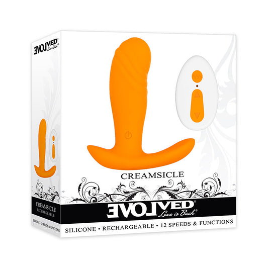 Evolved Creamsicle - Orange 8.7 cm USB Rechargeable Stimulator with Wireless Remote