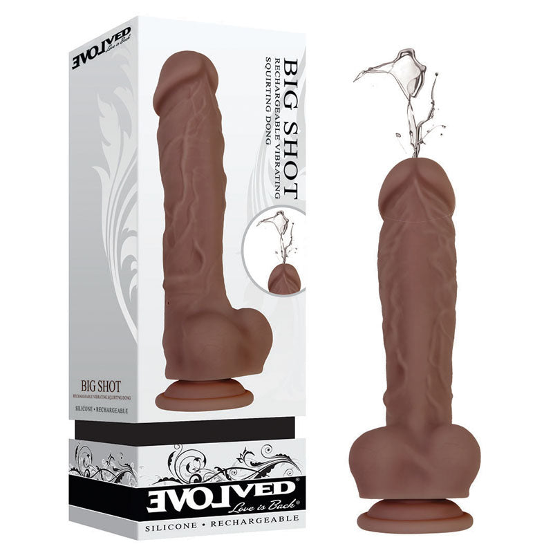 Evolved Big Shot - Brown - Brown 20.3 cm (8'') USB Rechargeable Squirting Dong - Just for you desires