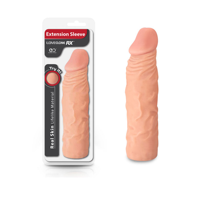 LoveClone RX Extension Sleeve - Flesh - Flesh 20 cm Penis Extender Sleeve - Just for you desires