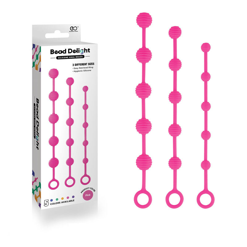 - Pink Anal Beads - Set of 3 Sizes - Just for you desires