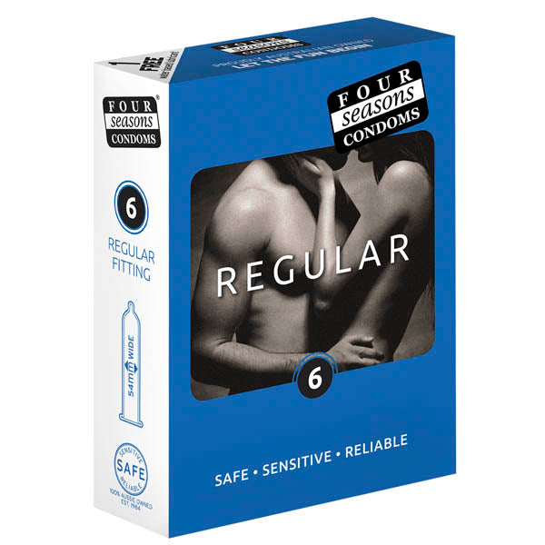 Four Seasons Regular Condoms - Regular Fit Lubricated Condoms - 6 Pack - Just for you desires