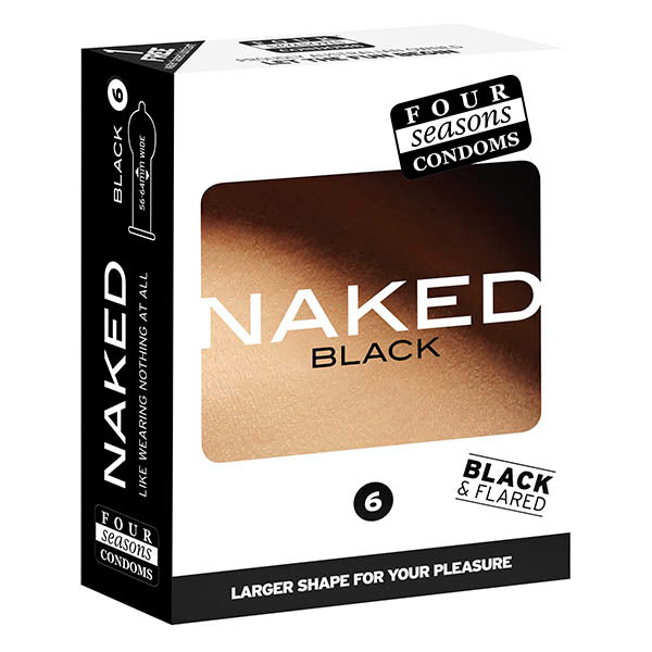 Four Seasons Naked Black - Ultra Thin Black Condoms - 6 Pack - Just for you desires