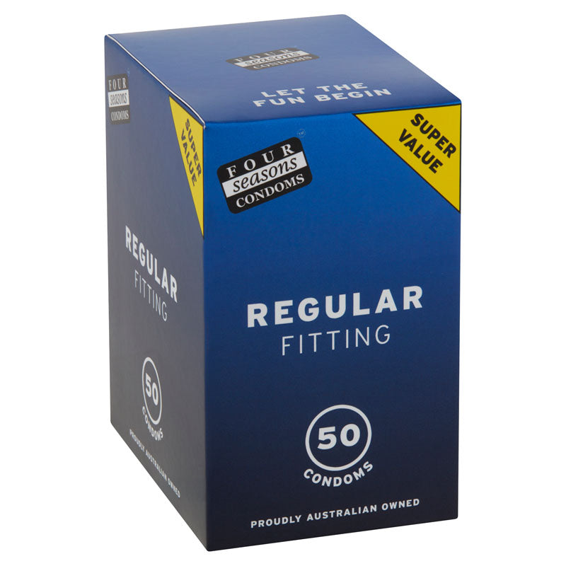 Four Seasons Regular Condoms - Regular Fit Lubricated Condoms - 50 Pack - Just for you desires