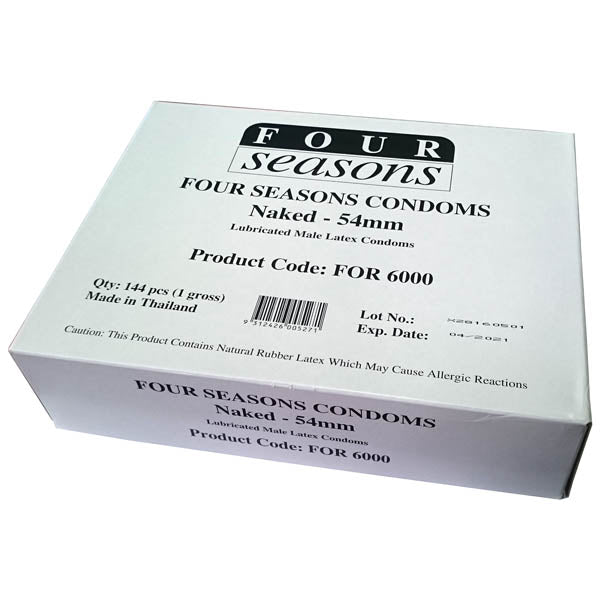 Four Seasons Naked Classic Condoms - Bulk Box of 144 - Just for you desires