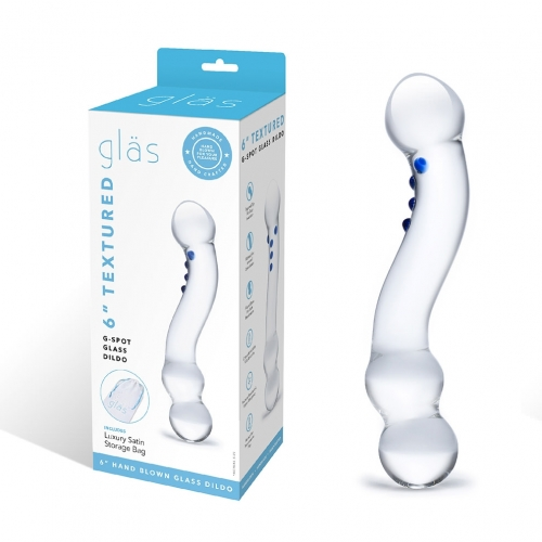 6" Textured G Spot Glass Dildo - Just for you desires