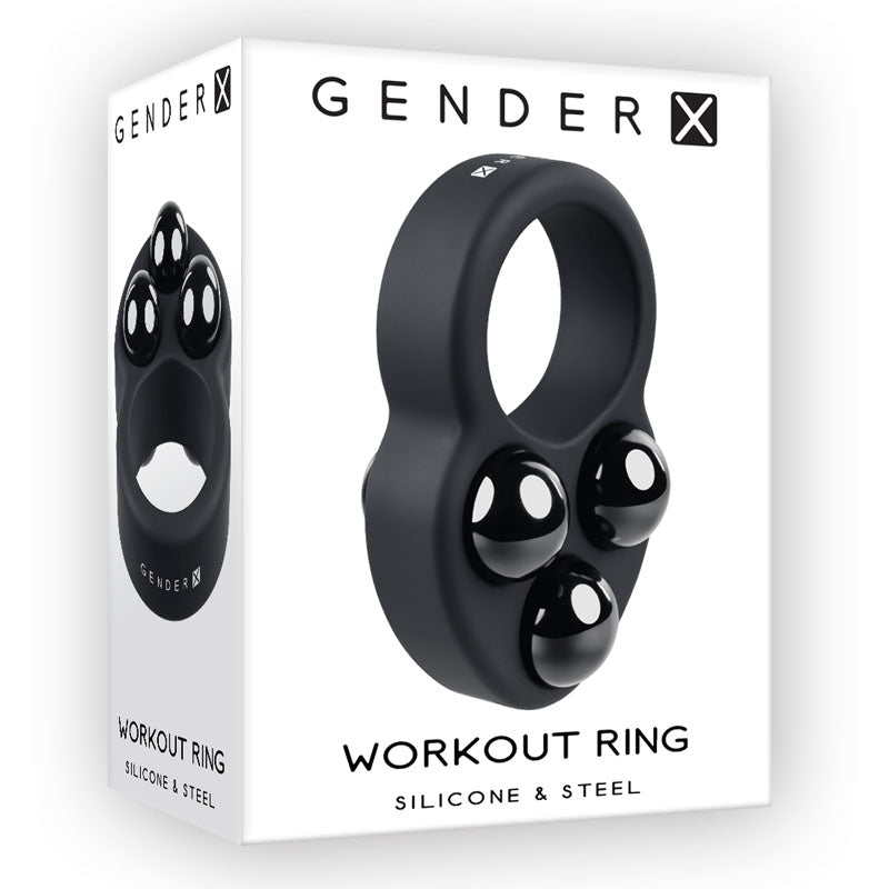 Gender X WORKOUT RING - Black Weighted Cock Ring - Just for you desires