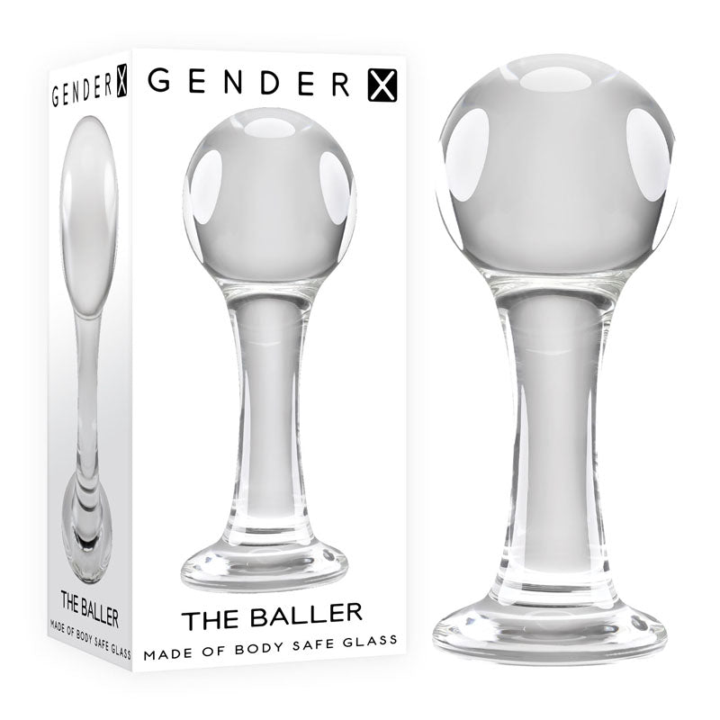 Gender X THE BALLER - Clear Glass 11 cm Anal Plug - Just for you desires