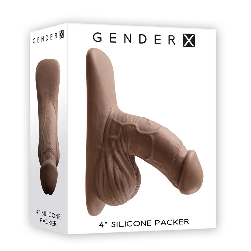 Gender X 4'' SILICONE PACKER DARK - Brown 10 cm Packer - Just for you desires