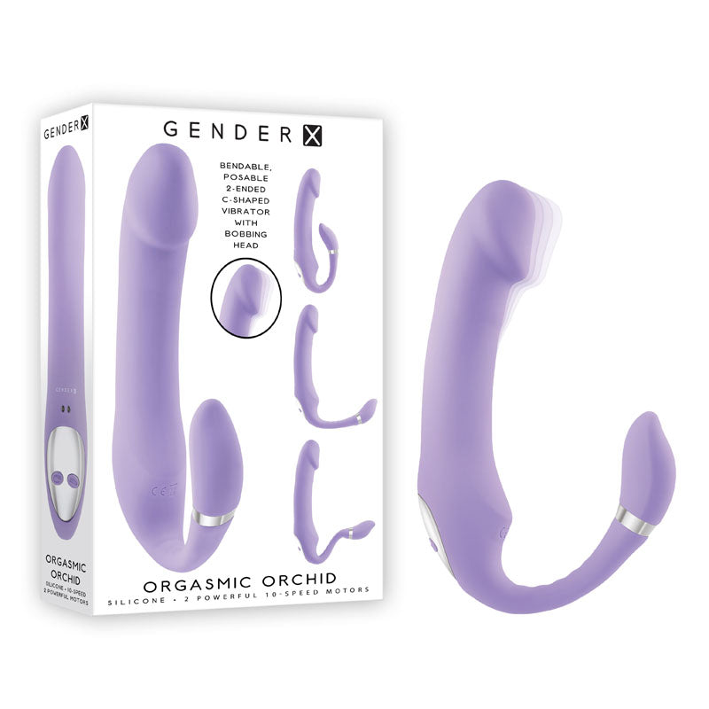 Gender X ORGASMIC ORCHID - Lilac 19 cm USB Rechargeable Strapless-Strap-On - Just for you desires
