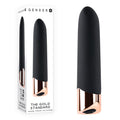 Gender X THE GOLD STANDARD - Black/Rose Gold 10 cm USB Rechargeable Bullet - Just for you desires