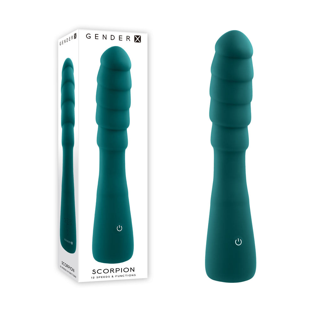 Gender X SCORPION - Green 21.2 cm USB Rechargeable Vibrator - Just for you desires