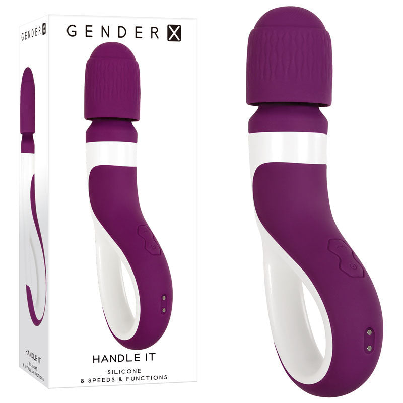 Gender X HANDLE IT - Purple/White USB Rechargeable Massager Wand - Just for you desires