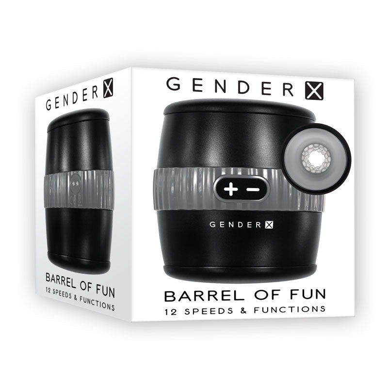 Gender X BARREL OF FUN - Black USB Rechargeable Stroker - Just for you desires