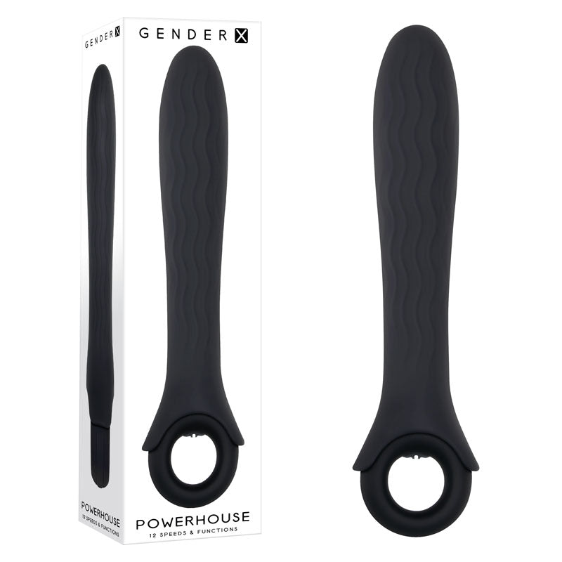 Gender X POWERHOUSE - Black 21.6 cm USB Rechargeable Vibrator - Just for you desires