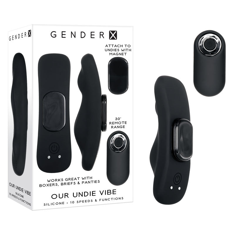 Gender X OUR UNDIE VIBE - Black USB Rechargeable Panty Vibe - Just for you desires