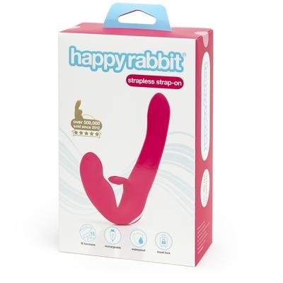 Happy Rabbit Rechargeable Vibrating Strapless Strap On Pink - Just for you desires