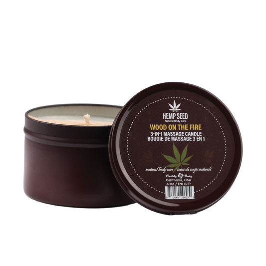 Hemp Seed 3-In-1 Massage Candle - Wood On The Fire - Just for you desires