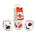 Edible Massage Candle Threesome - Cherry, Strawberry & Melon Flavoured Candles - 3 Pack - Just for you desires