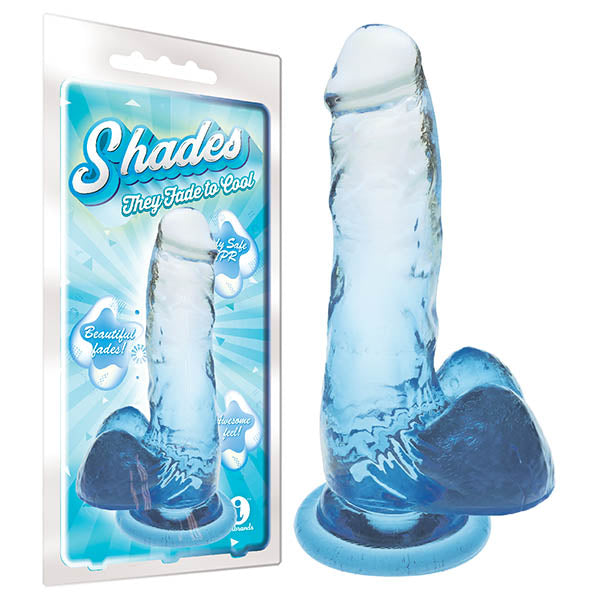 Shades 7'' Jelly TPR Dong - Blue 17.8 cm Dong - Just for you desires