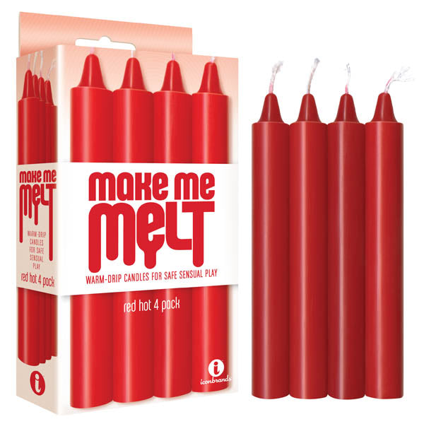 Make Me Melt Drip Candles - Red - Red Hot Drip Candles - 4 Pack - Just for you desires