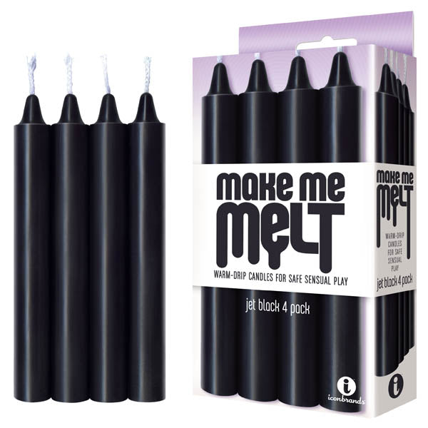 Make Me Melt Drip Candles - Black - Jet Black Drip Candles - 4 Pack - Just for you desires