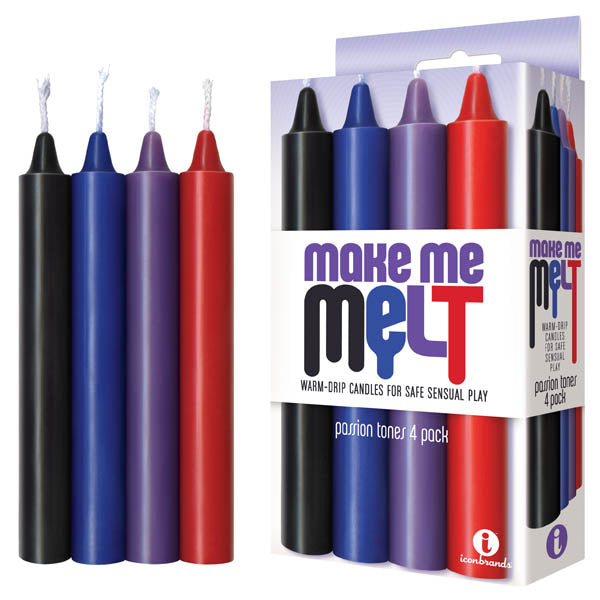 Make Me Melt Drip Candles - Passion - Passion Tones Drip Candles - 4 Pack - Just for you desires