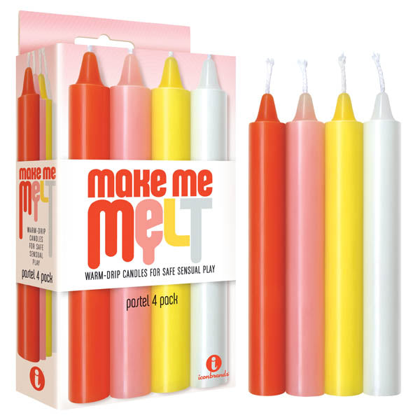Make Me Melt Drip Candles - Pastel - Pastel Drip Candles - 4 Pack - Just for you desires