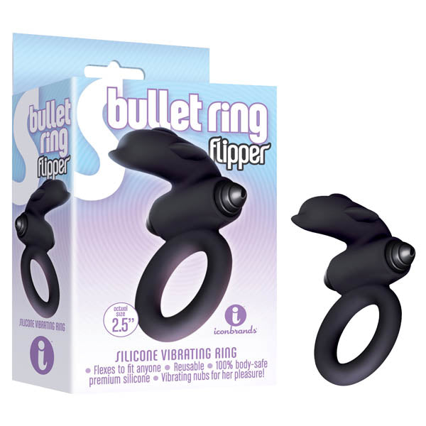 S-Bullet Ring - Flipper - Black Vibrating Cock Ring - Just for you desires