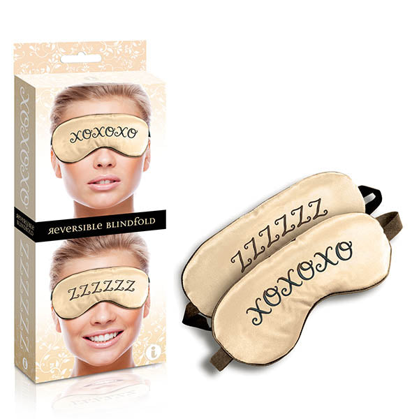 The 9's Reversible XOXO/ZZZ Satin Blindfold - Just for you desires
