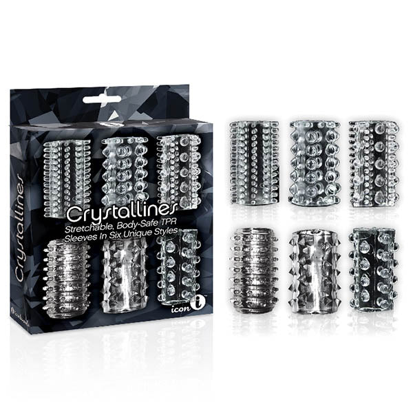 The 9's Crystalline TPR Cock Sleeves - Clear Penis Sleeves - Set of 6 - Just for you desires