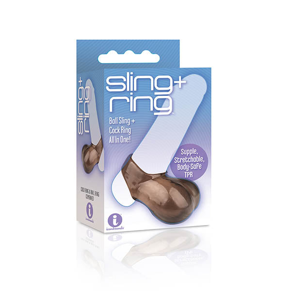 The 9's Sling and Ring - Black Cock & Balls Ring - Just for you desires