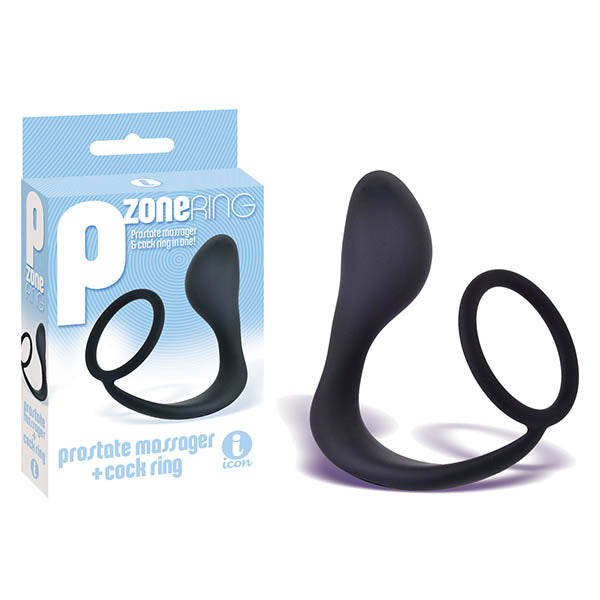The 9's P-Zone Cock Ring - Black Anal Plug with Cock Ring - Just for you desires