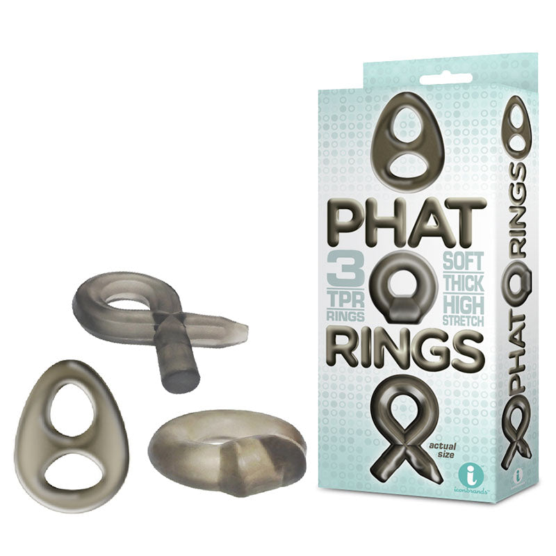 The 9's Phat Rings - Smoke Cock Rings - Set of 3 - Just for you desires