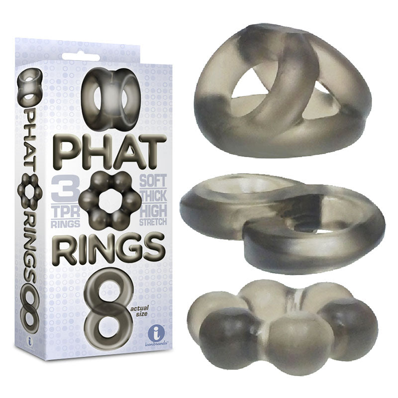 The 9's Phat Rings - Smoke Cock Rings - Set of 3 - Just for you desires