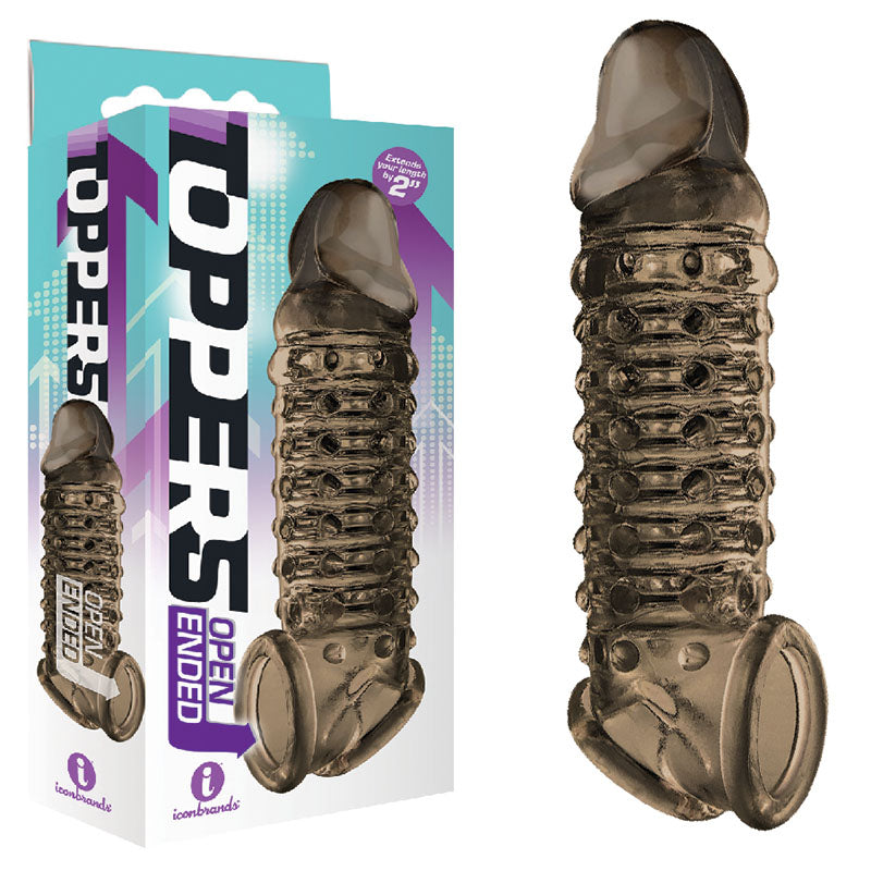 The 9's Toppers Open Ended - Smoke Penis Extension Sleeve - Just for you desires